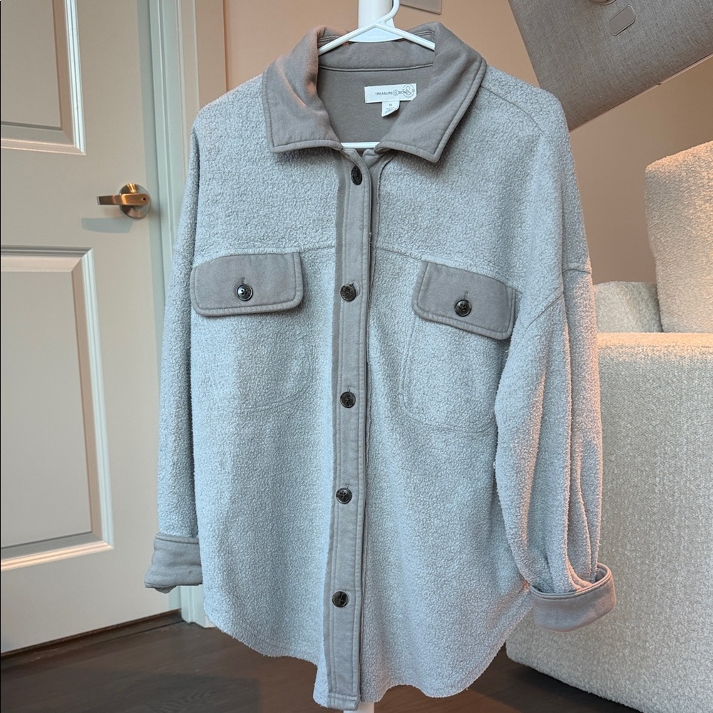 Treasure & Bond Gray Button-Up Jacket